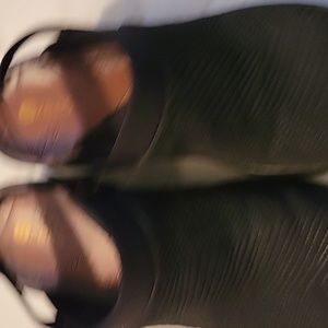 Women's shoes, slip on, Black, similar to a clog with a little over an inch heel